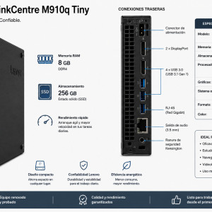 LENOVO TINY THINKCENTRE M910q | INTEL CORE I5 6TH GEN | 8GB RAM DDR4 | 256GB SSD