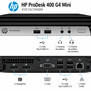 HP PRODESK 400 G4 MINI | INTEL CORE I7 8TH GEN. | 8GB RAM DDR4 | 256GB NMVe | 4VS74LT#ABM