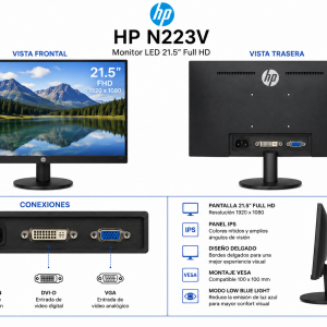 MONITOR HP N223V | 22 PULGADAS | FHD | DVI-VGA