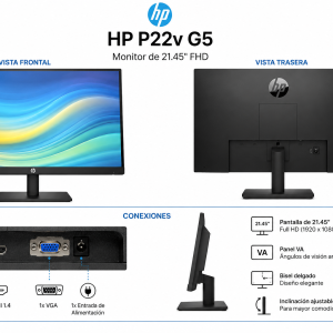 MONITOR HP P22V G5 | 22 PULGADAS | FHD | HDMI-VGA